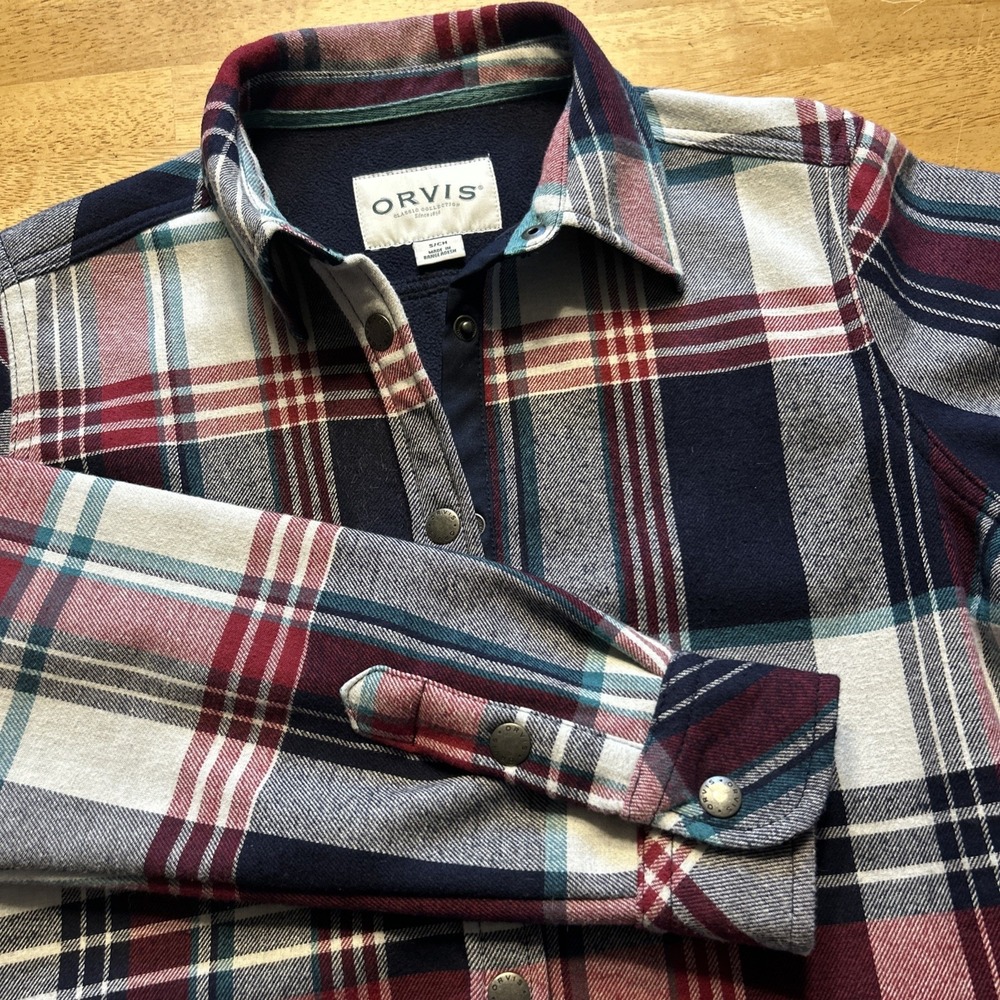 Orvis Jacket Womens‎ S Multicolor Plaid Flannel Shacket Outdoors Camping Hiking
